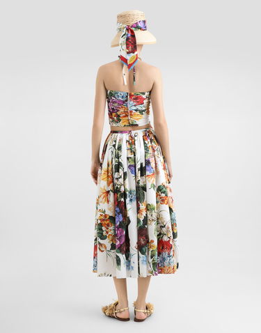 Crop top Dolce & Gabbana Dolce & Gabbana Flower Bouquet-Print Halter Poplin Crop Top Flerfärgad | F7AZ5THS5TRHA5PC, 2