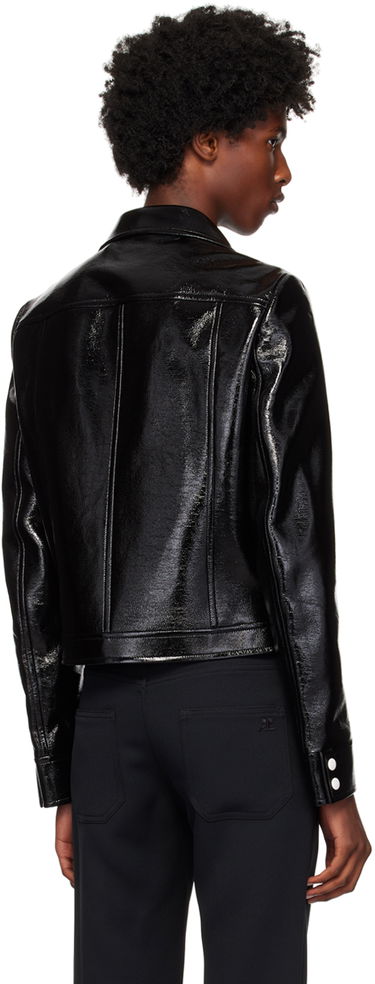 Jacka Courrèges Vinyl Cropped Jacket Svart | PERCBL017VY0014, 2