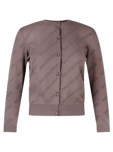 Sweater Balenciaga Cotton Jacquard Cardigan Beige | 706303T3234#0966