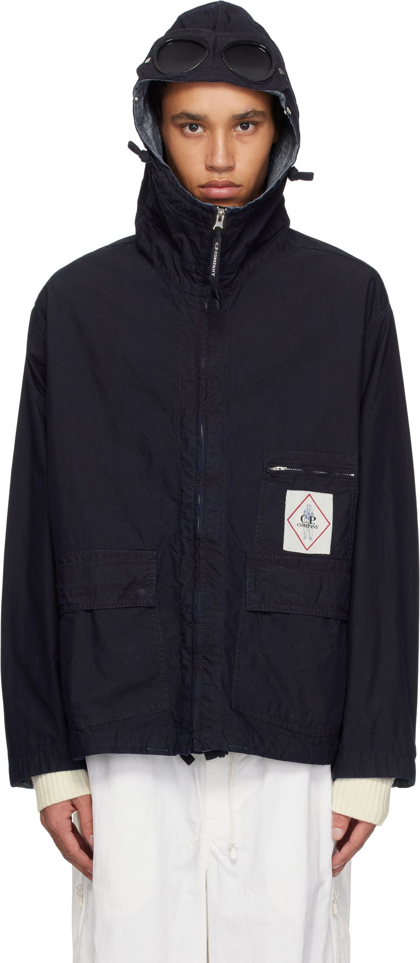 Vindjacka C.P. Company C.P. Company 50 Fili Goggle Hooded Jacket Mörkblå | 18CMOW154A-110288W