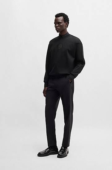 Sweatshirt BOSS Relaxed Fit Sweatshirt with Double B Monogram Svart | 50527667, 1