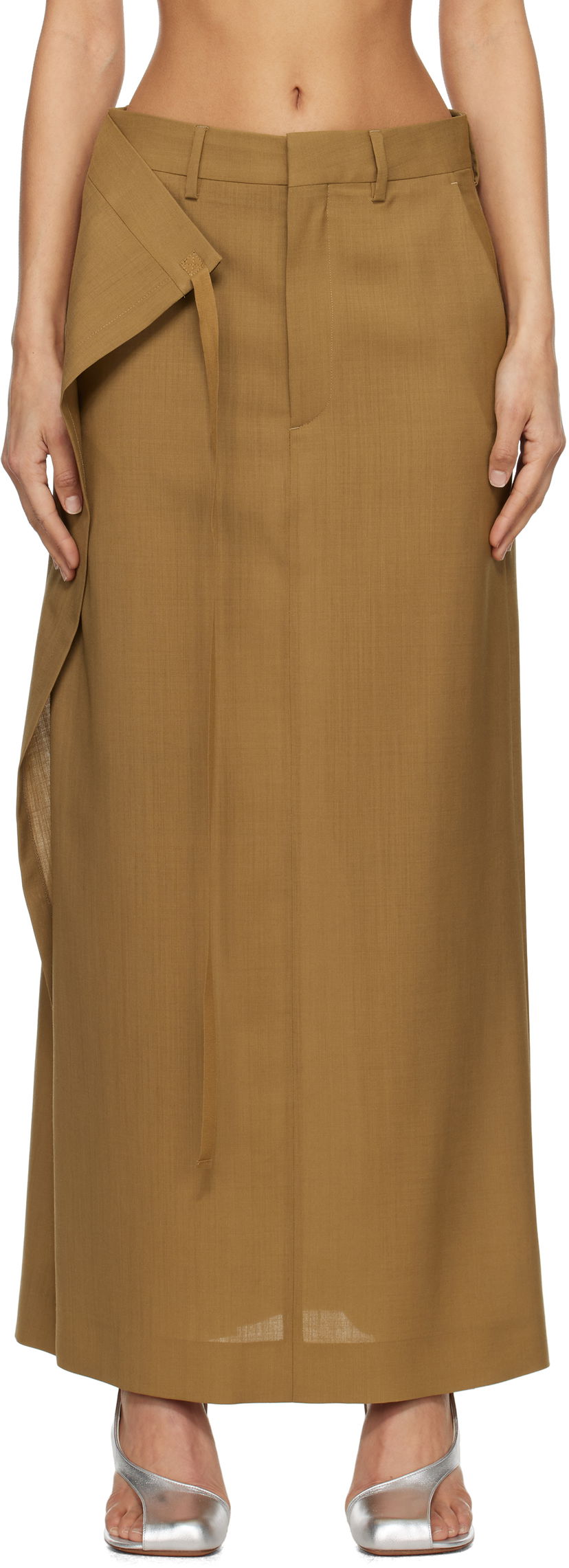 Kjol Maison Margiela MM6 Maison Margiela Tie Maxi Skirt Brun | S52MI0017 M35080