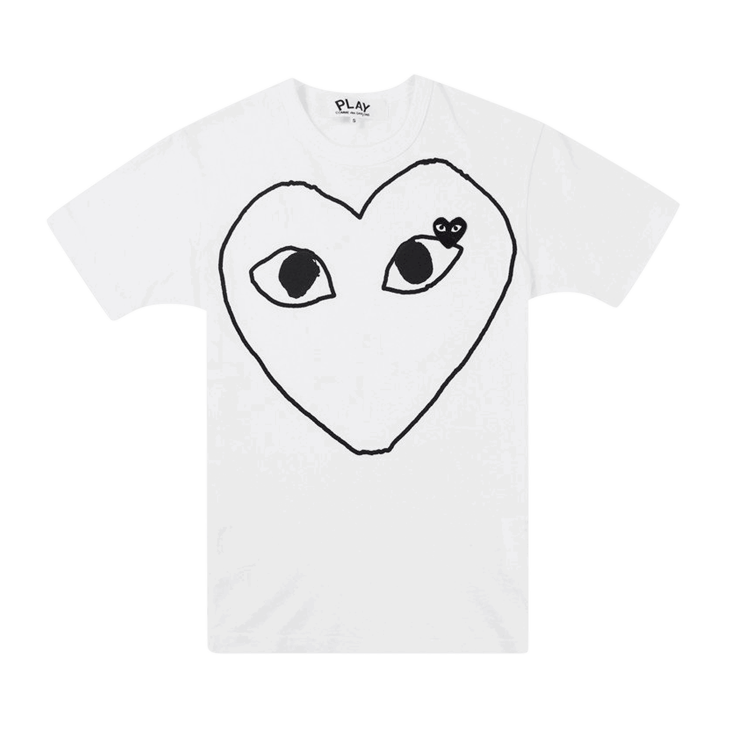 T-shirt Comme des Garçons PLAY Outline Heart T-Shirt Vit | AZ T102 051 1, 0