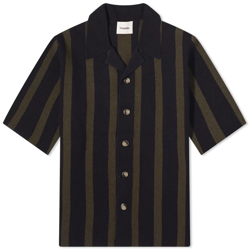 Skjorta Nanushka Ziko Terry Stripe Vacation Shirt Svart | NM23PFSH01366