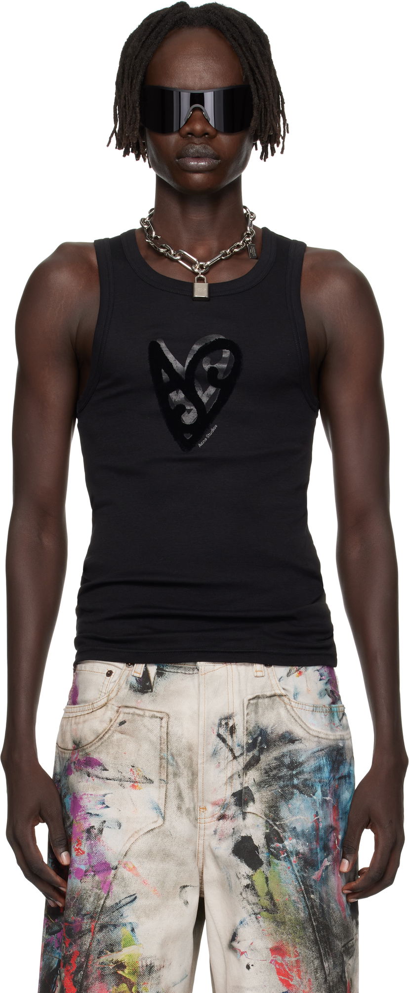 Linne Acne Studios Acne Studios Logo Tank Top Svart | CL0358-