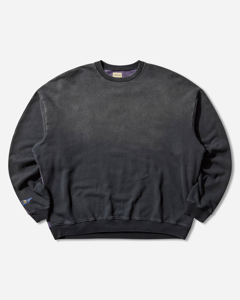 Sweatshirt KAPITAL Sweat Knit 2Tones Remake Big Sweatshirt Svart | EK-1139LCA BLKXPURPLE