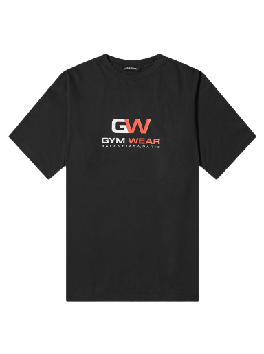 T-shirt Balenciaga Gym Wear Logo Tee Svart | 620969 TIVD5 1000