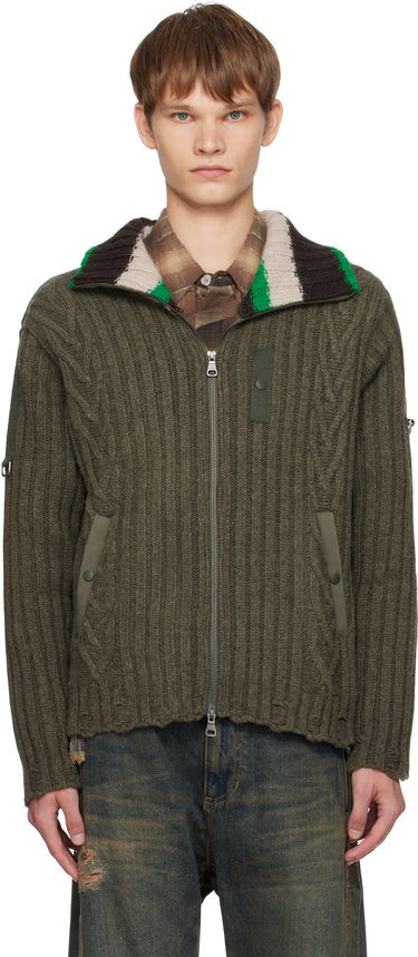 Sweater Andersson Bell Andersson Bell Stripe High-Neck Zip-Up Sweater Grön | atb1344m, 0