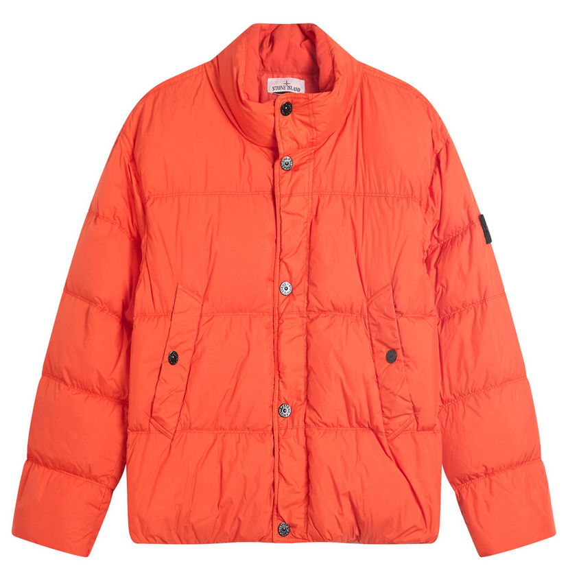 Pufferjacka Stone Island Men's Crinkle Reps Nylon Down Jacket, Size Medium Orange | K2S154100010-V0018