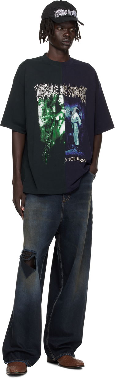 T-shirt VETEMENTS Vetements Cradle of Filth Cut-Up Oversized T-Shirt Svart | UCF76TR850EN, 3