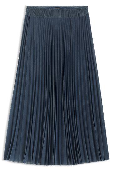 Kjol BOSS Tulle Plissé Pleated Skirt Blå | 50543192