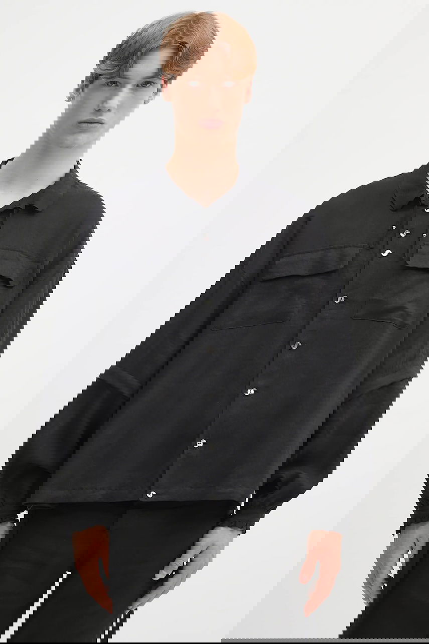 Skjorta UNDERCOVER Undercover Relaxed Fit Linen Shirt Svart | UC1E4408.1, 0