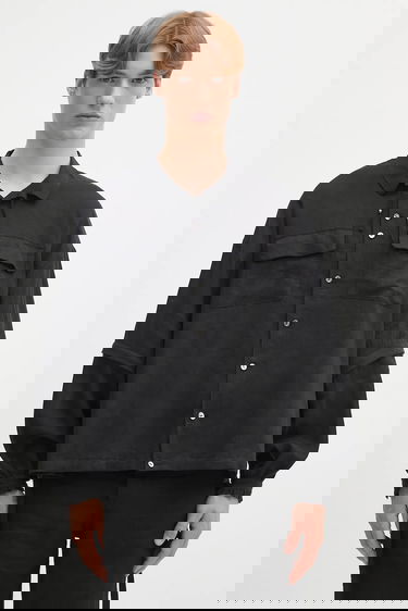 Skjorta UNDERCOVER Undercover Relaxed Fit Linen Shirt Svart | UC1E4408.1, 0