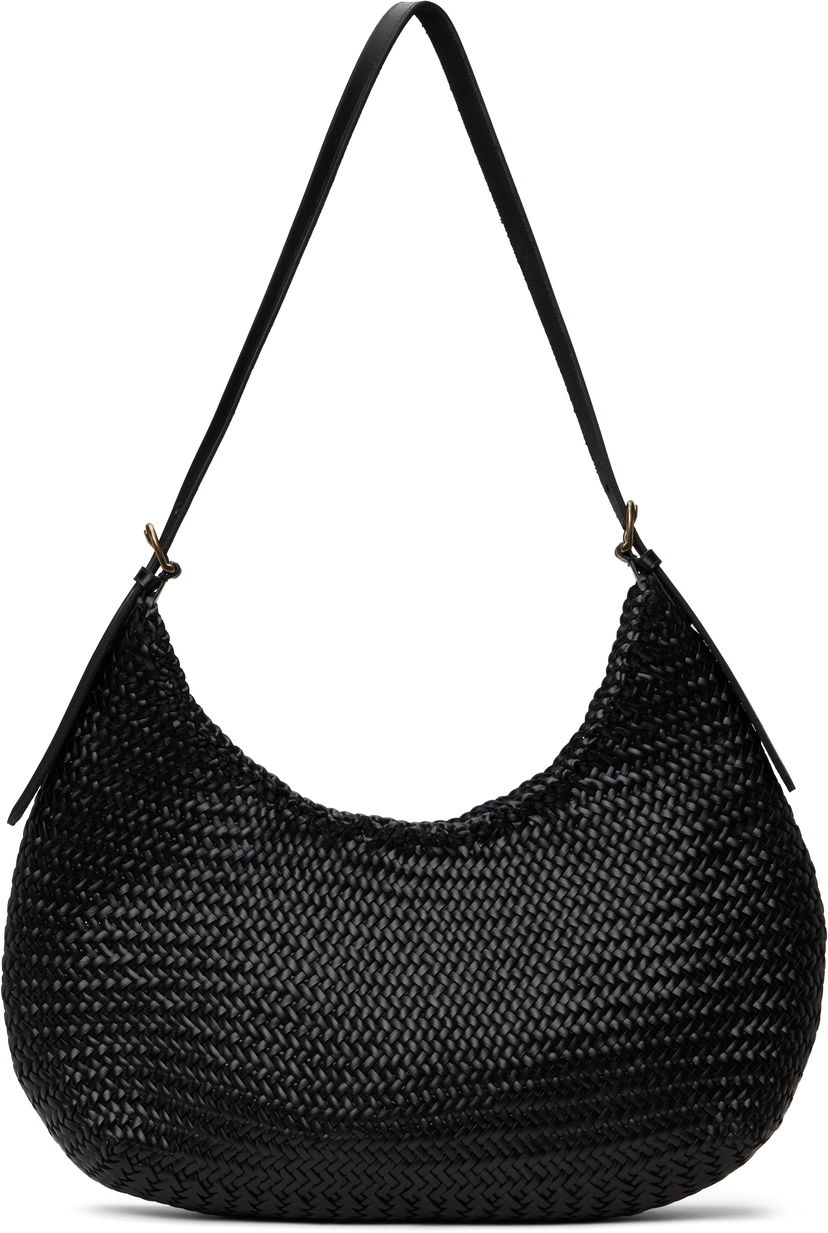 Axelväska Dragon Diffusion Dragon Diffusion Luna Piena Woven Shoulder Bag Svart | 8022