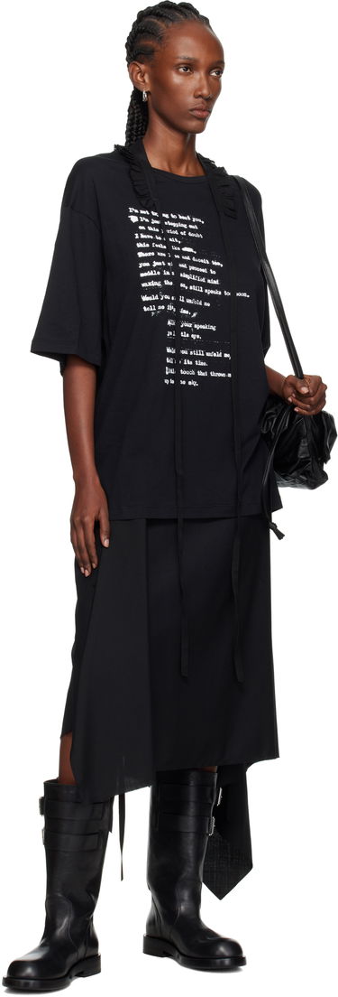 T-shirt Ann Demeulemeester Ann Demeulemeester Danvald High Comfort Graphic T-Shirt Svart | 2520-W-JTS06-54-C-FA206-099, 3