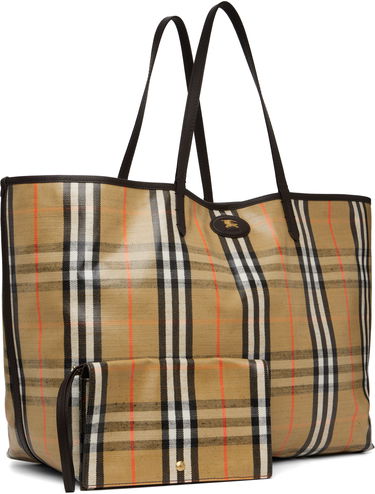 Tygpåse Burberry Burberry Highlands Large Tote Beige | 8112186, 1