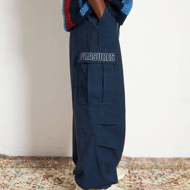 Cargo byxor Pleasures Visitors Wide Fit Cargo Pants Mörkblå | P23F012-NAVY, 4