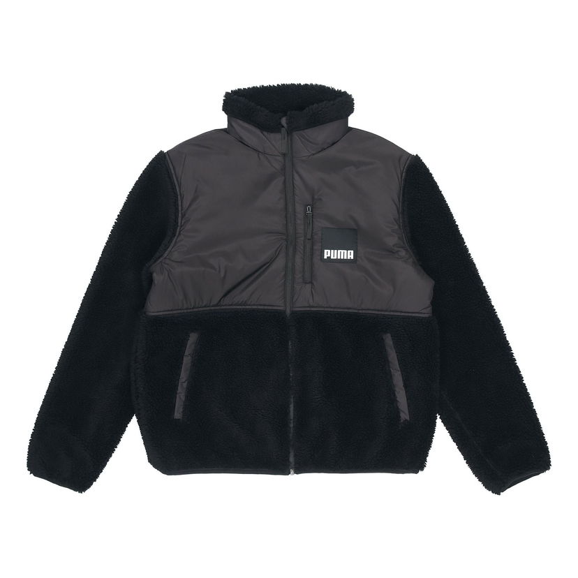 Jacka Puma Sherpa Stand Collar Logo Jacket Svart | 846325-01