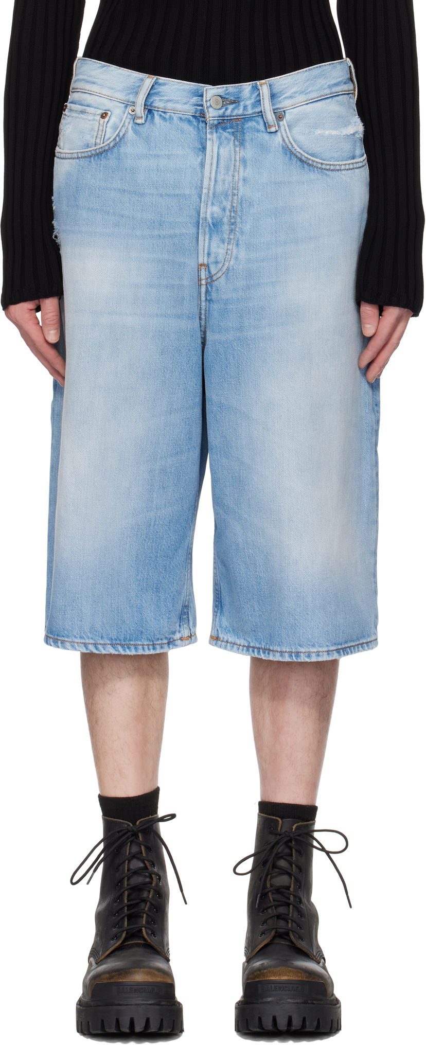 Shorts Acne Studios Acne Studios Loose Fit Denim Shorts Blå | BE0162-