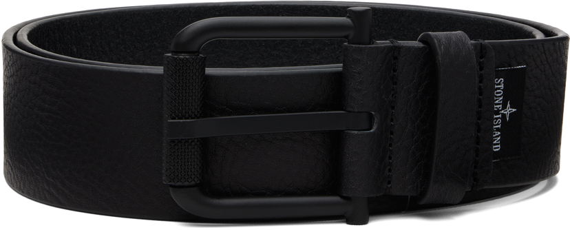 Bälten Stone Island Stone Island Tumbled Leather Belt Svart | K2S15 9300002 S0072