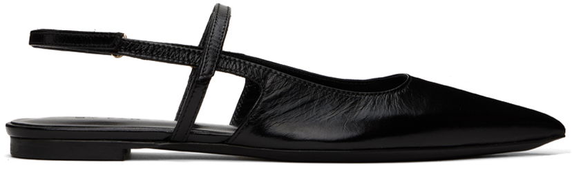 Kläder BY FAR BY FAR Jess Slingback Ballerina Flats Svart | 22SSJESFBLGLS