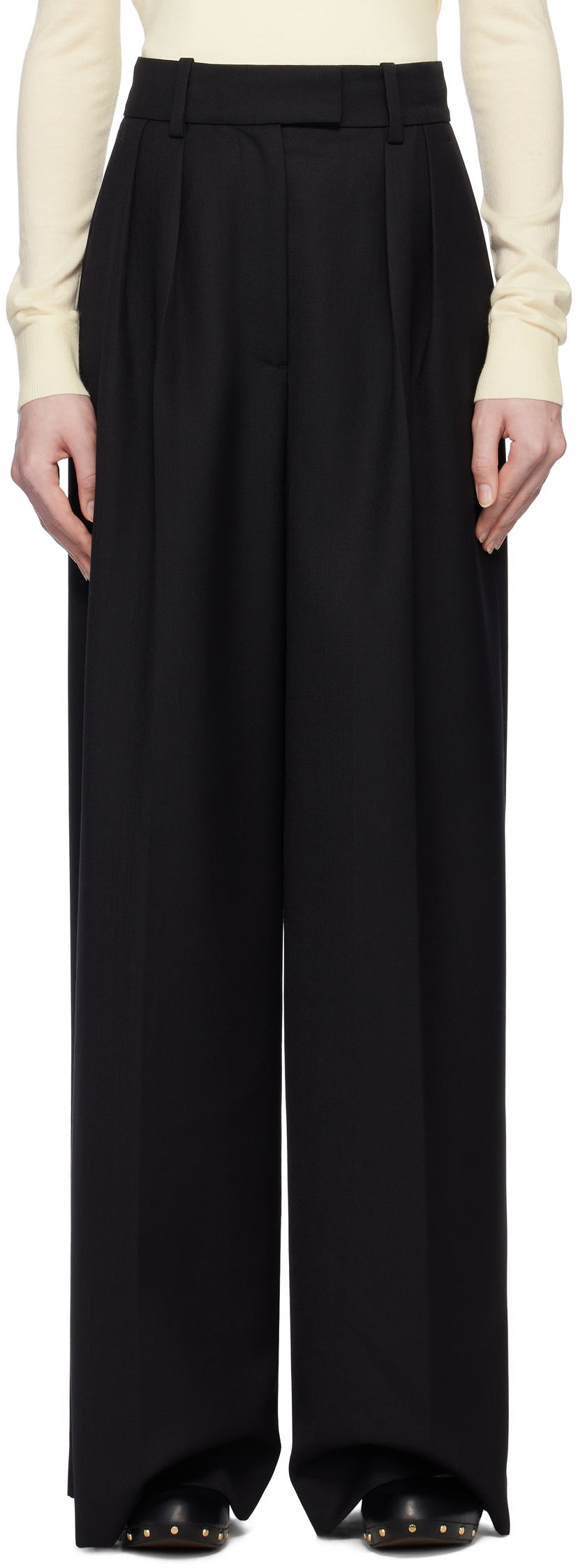 Byxor Anine Bing Anine Bing Lou Wide Leg Trousers Svart | A-03-10389-BLK26