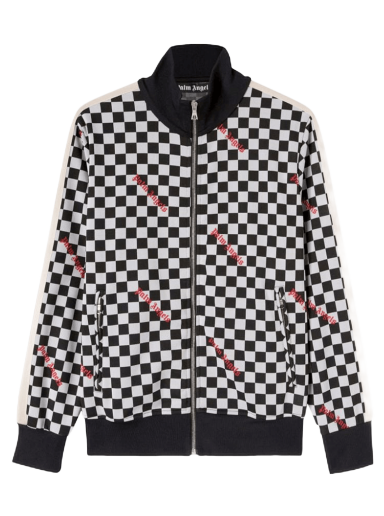 Jacka Palm Angels Jacquard Damier Classic Track Jacket Svart | PMBD001F22FAB0041025