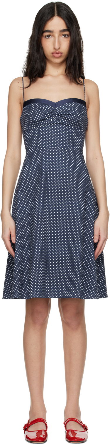 Klä GUIZIO Guizio Margaux Polka Dot Midi Dress Mörkblå | S25422W089, 0
