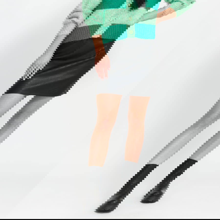 Kjol JJXX Rowe Faux Leather Skirt Svart | 12203569 black, 0