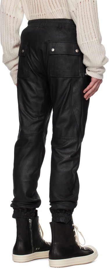 Cargo byxor Rick Owens Rick Owens Hollywood Bauhaus Leather Cargo Pants Svart | RU01E5377 LBA, 2