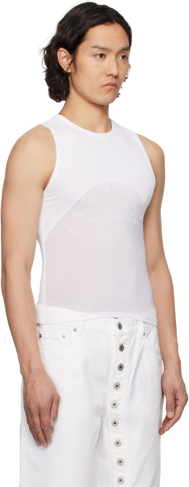 Kjol Jean Paul Gaultier Jean Paul Gaultier Viscose Jersey Tank Top Vit | 25/34-F-DB055I-J082-11, 4