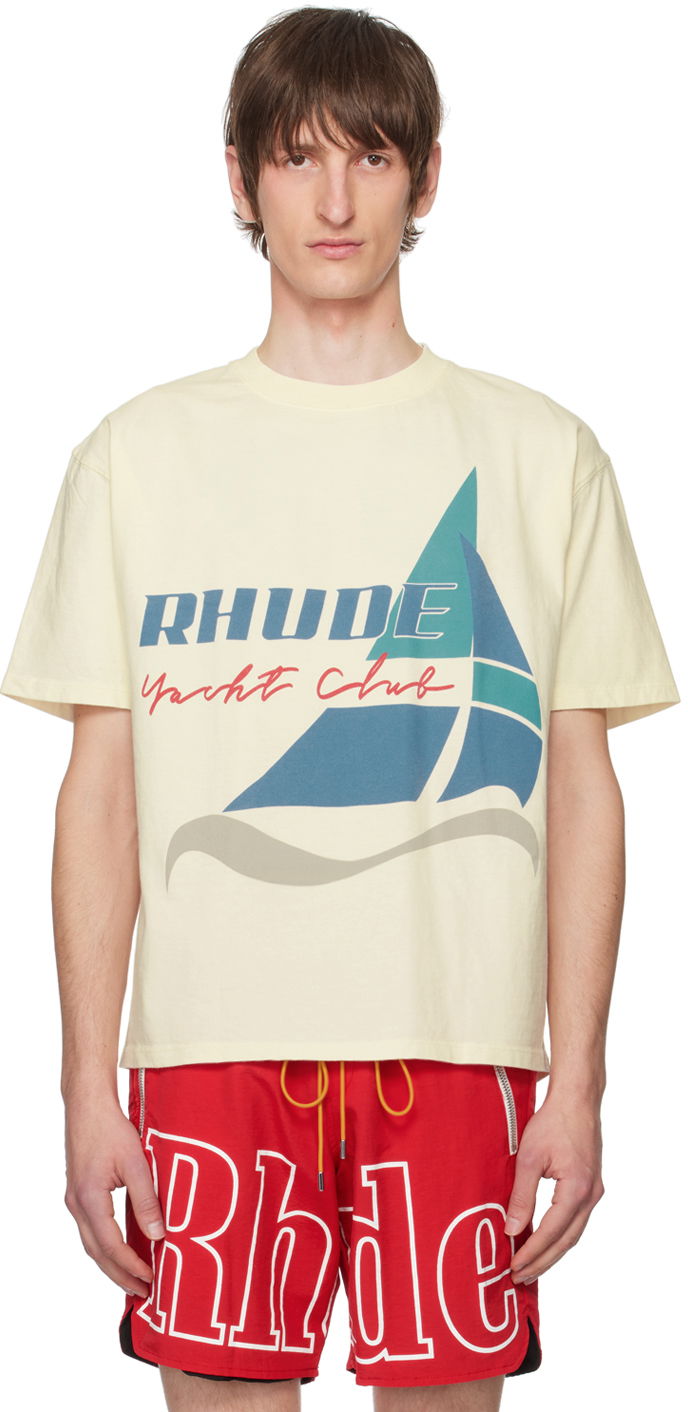 T-shirt Rhude 'Yacht Club' T-Shirt Beige | RHPS24TT37012611, 0