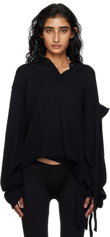 Polotröja Ottolinger Ottolinger Deconstructed Knit Polo Svart | 107-106207-01, 0