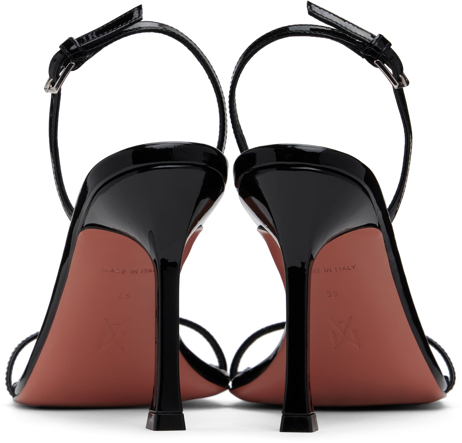 Skovård Amina Muaddi Amina Muaddi Maya Slingback Heeled Sandals Svart | MAYA SLINGBACK PATENT, 1