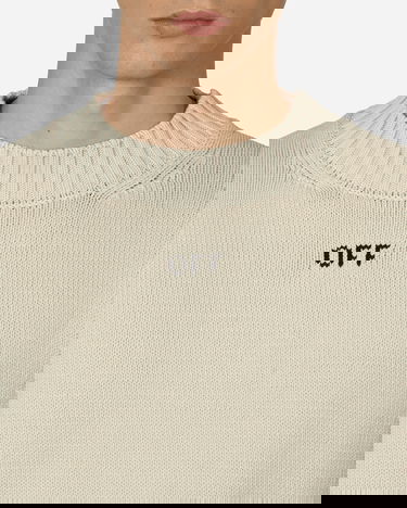 Sweater Off-White Stitch Arrows Diags Knit Sweater Beige Beige | OMHE172F23KNI001 6110, 5