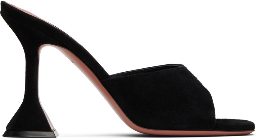 Skovård Amina Muaddi Amina Muaddi Lupita Suede Heeled Sandals Svart | LUPITA SLIPPER CL SUEDE