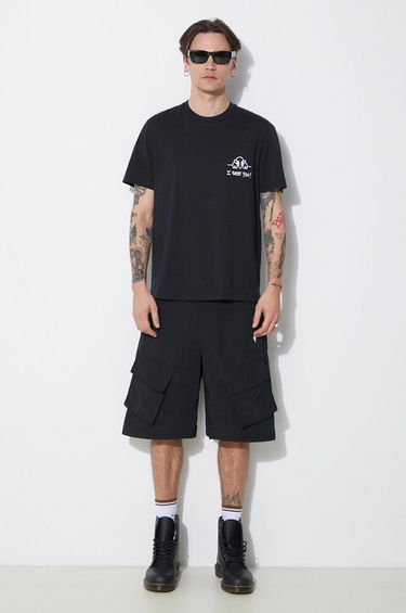 Shorts Marcelo Burlon Marcelo Burlon Cross Nylon Cargo Shorts Svart | CMCS001S24FAB0011001, 1