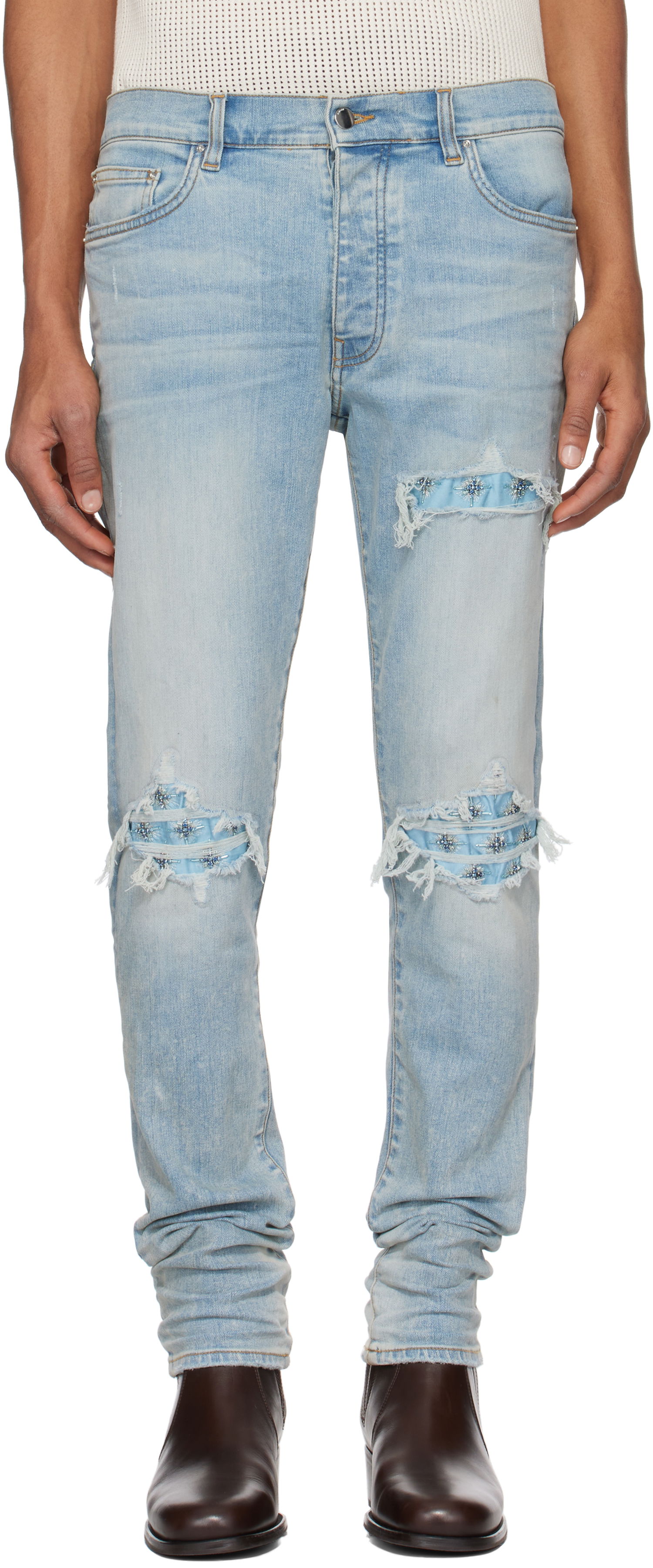 Jeans AMIRI AMIRI Crystal Starburst MX1 Jeans Blå | AMDNSY1147, 0