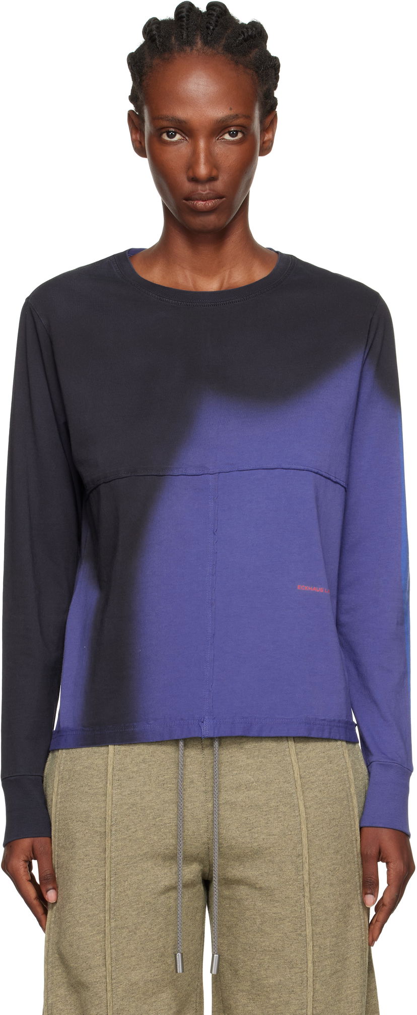 T-shirt Eckhaus Latta Eckhaus Latta Lapped Long Sleeve T-Shirt Purpur | 302-EL-PF25-S -