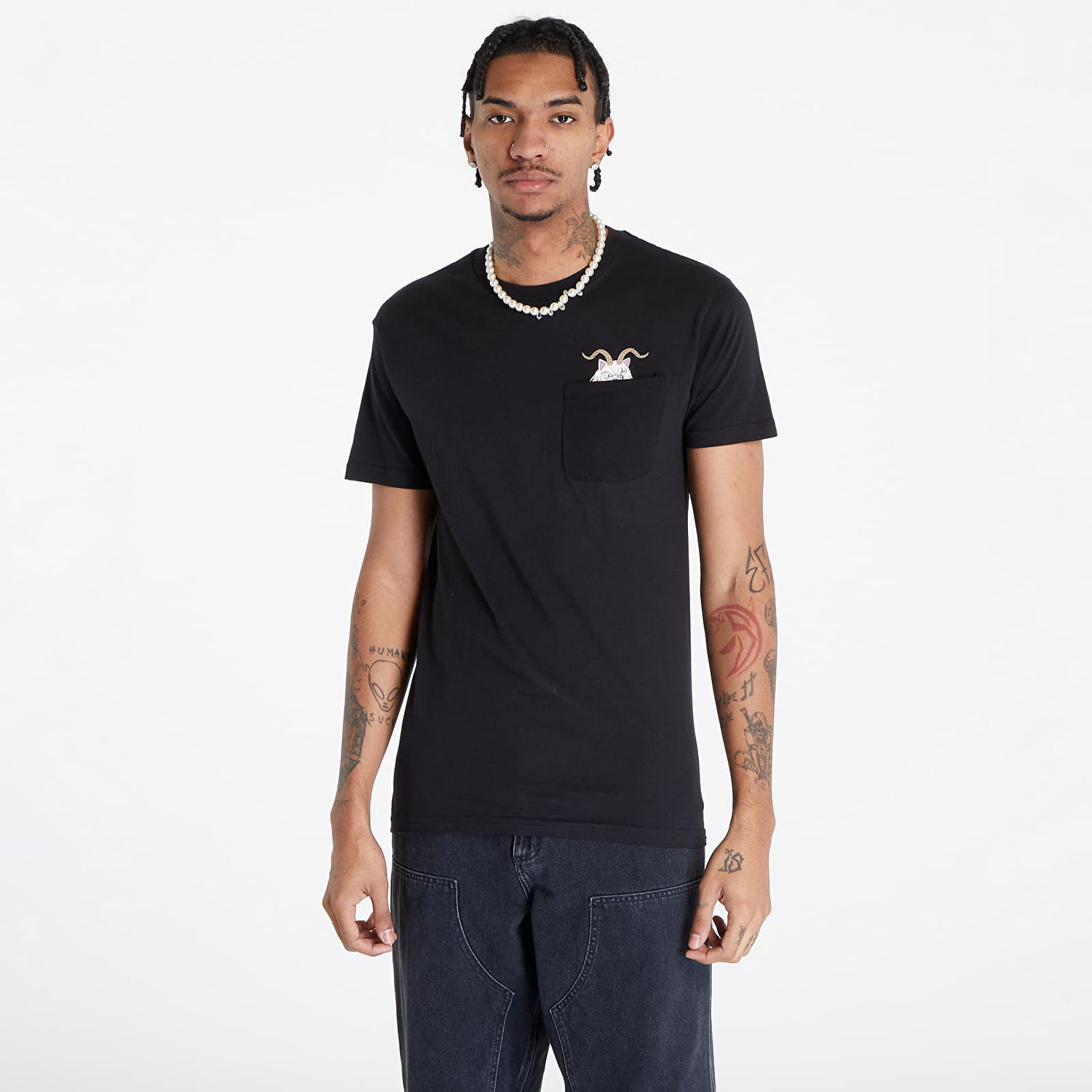 T-shirt RIPNDIP Krampus Nerm Pocket Tee Svart | RNDHOL23182, 0