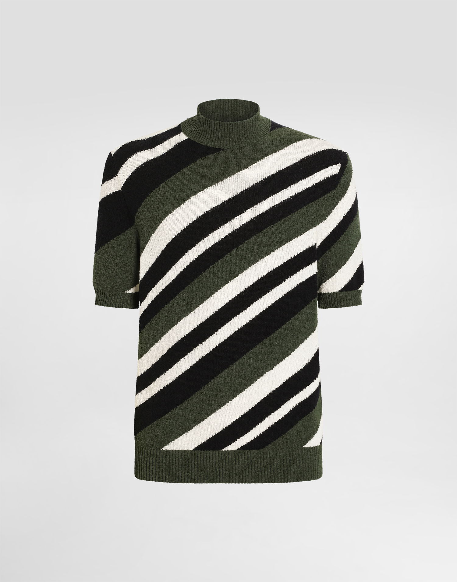 Sweater Dolce & Gabbana Dolce & Gabbana Striped Mock-Turtleneck Sweater Grön | GXW54TJFMMSV9647, 0