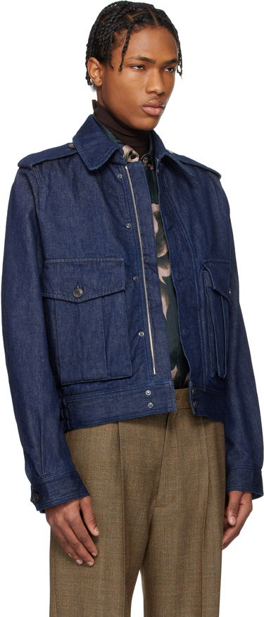 Bomberjacka Dries Van Noten Dries Van Noten Cropped Denim Jacket Blå | 251-020533-1562, 1