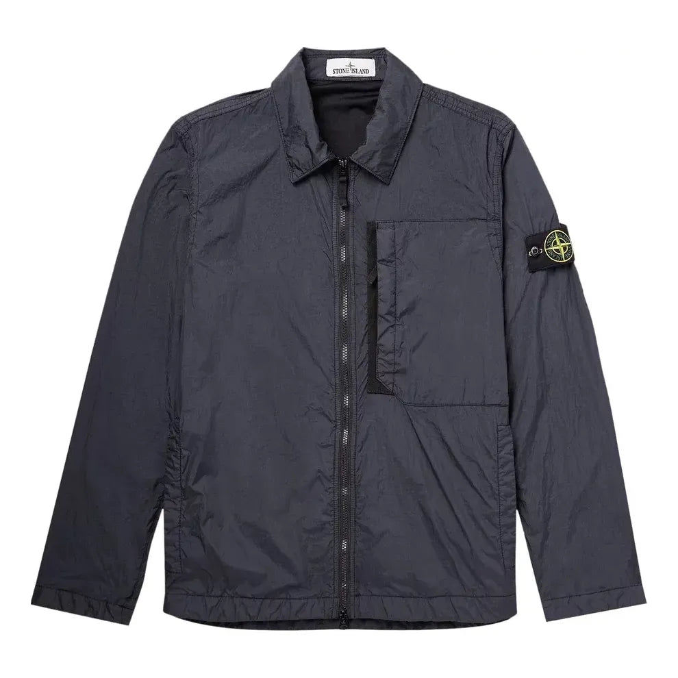 Vindjacka Stone Island Compass Patch Collared Zip Up Jacket Svart | 791510723-V0020, 0