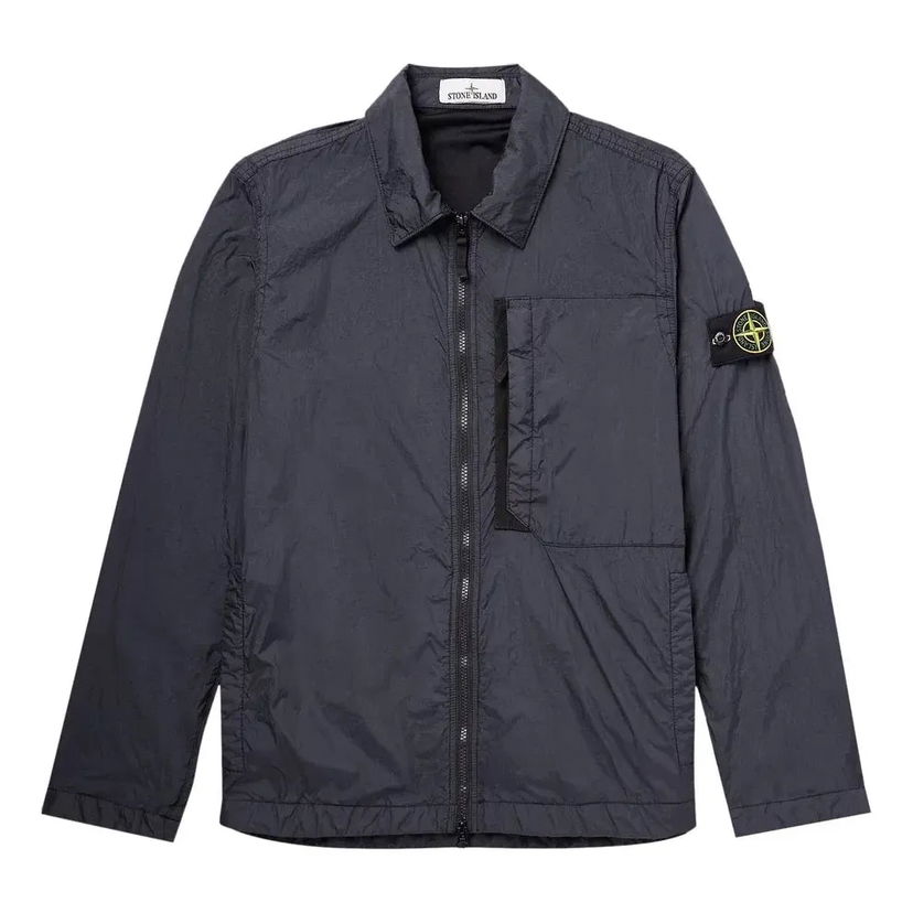 Vindjacka Stone Island Compass Patch Collared Zip Up Jacket Svart | 791510723-V0020