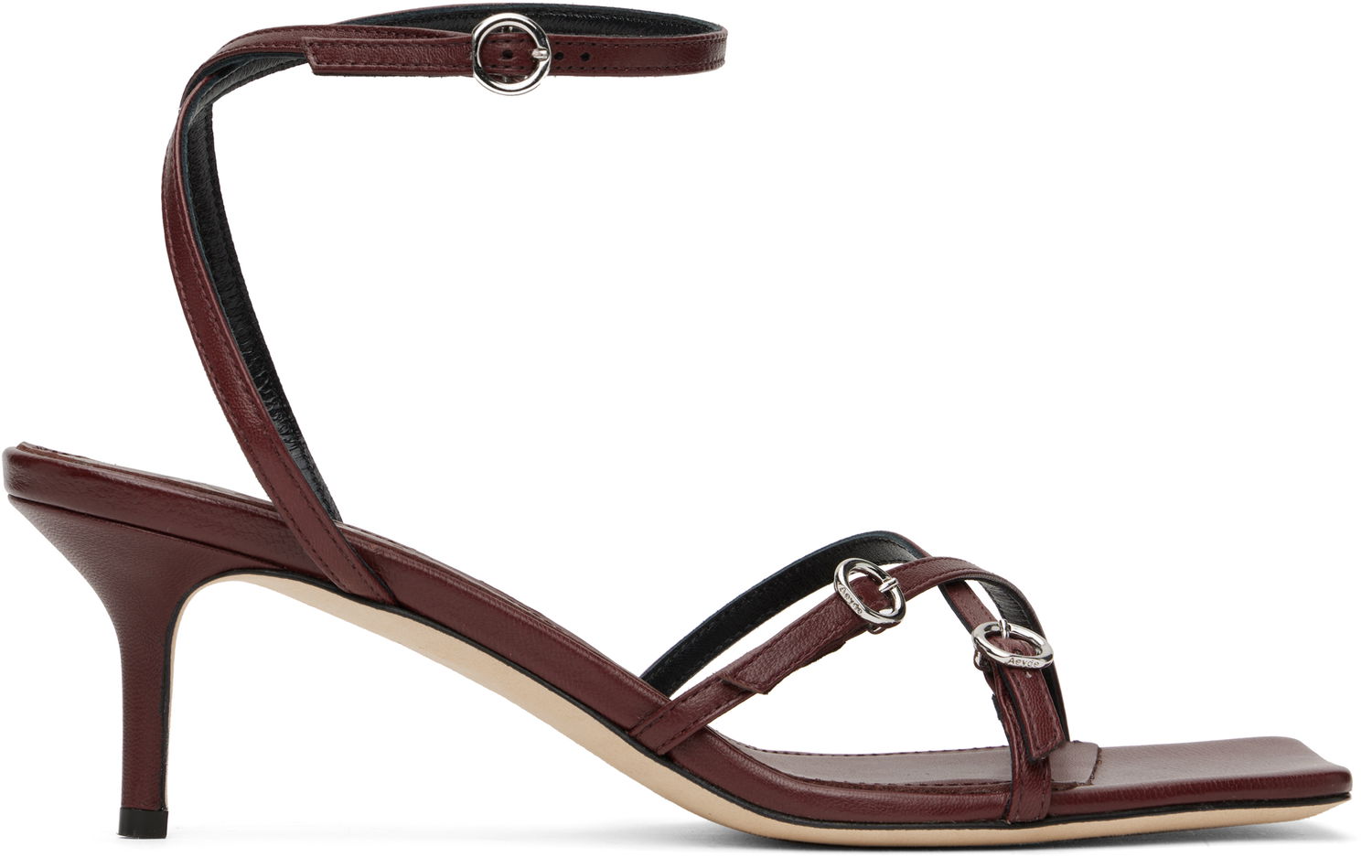 Skovård Aeyde Aeyde Libby Leather Kitten Heel Sandals Bourgogne | A11-HS-GAIS55TB172-SS25-955-007, 0