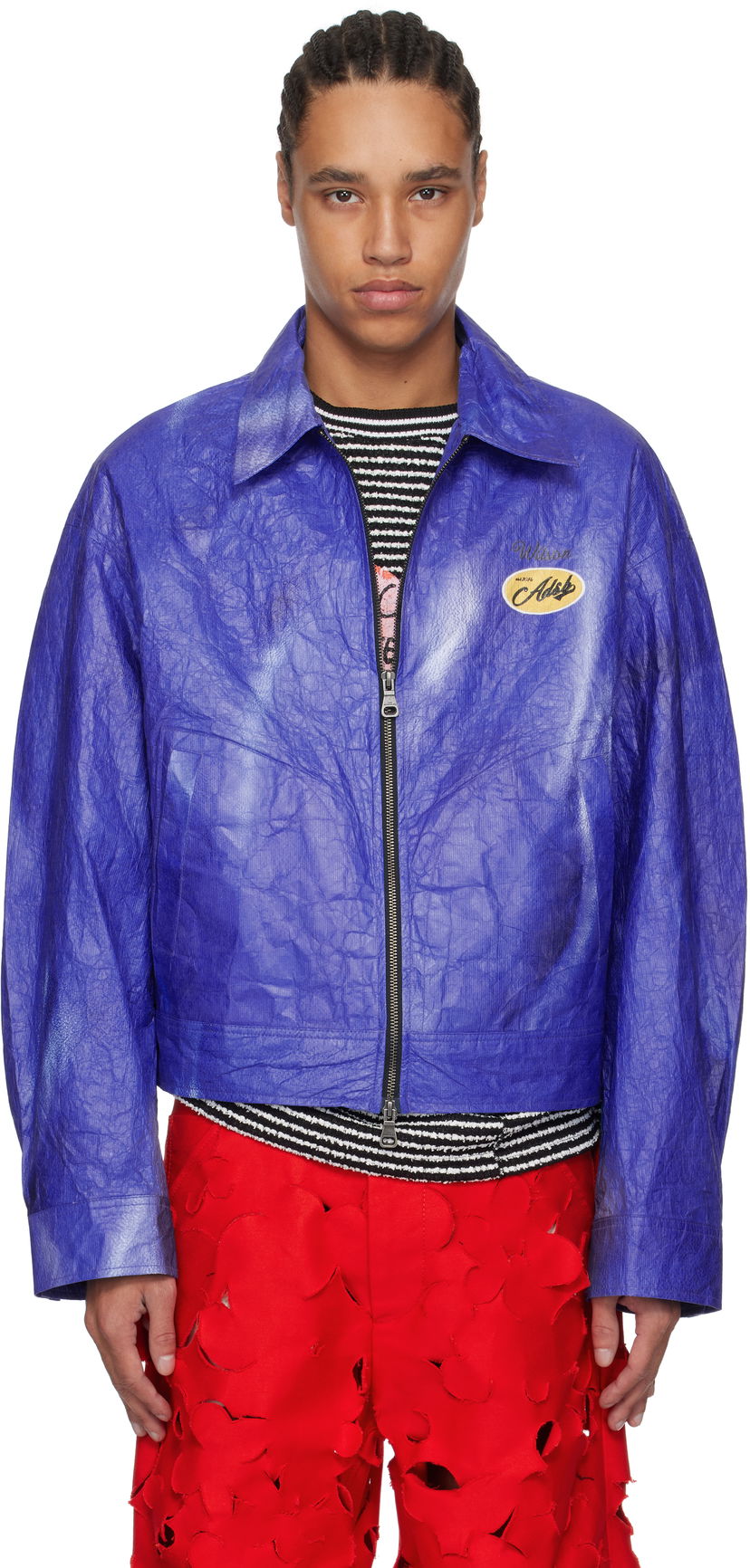 Bomberjacka Andersson Bell Andersson Bell Wilson Printed Tyvek Jacket Blå | awa689u