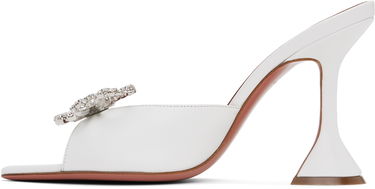Tillbehör Amina Muaddi Amina Muaddi Rosie Slipper Heeled Sandals Vit | ROSIE SLIPPER NAPPA, 2