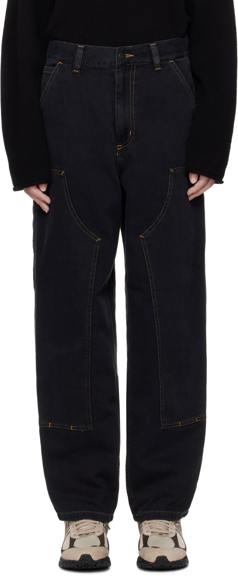 Cargo byxor Carhartt WIP Double Knee Denim Work Pants Svart | I034229 8906