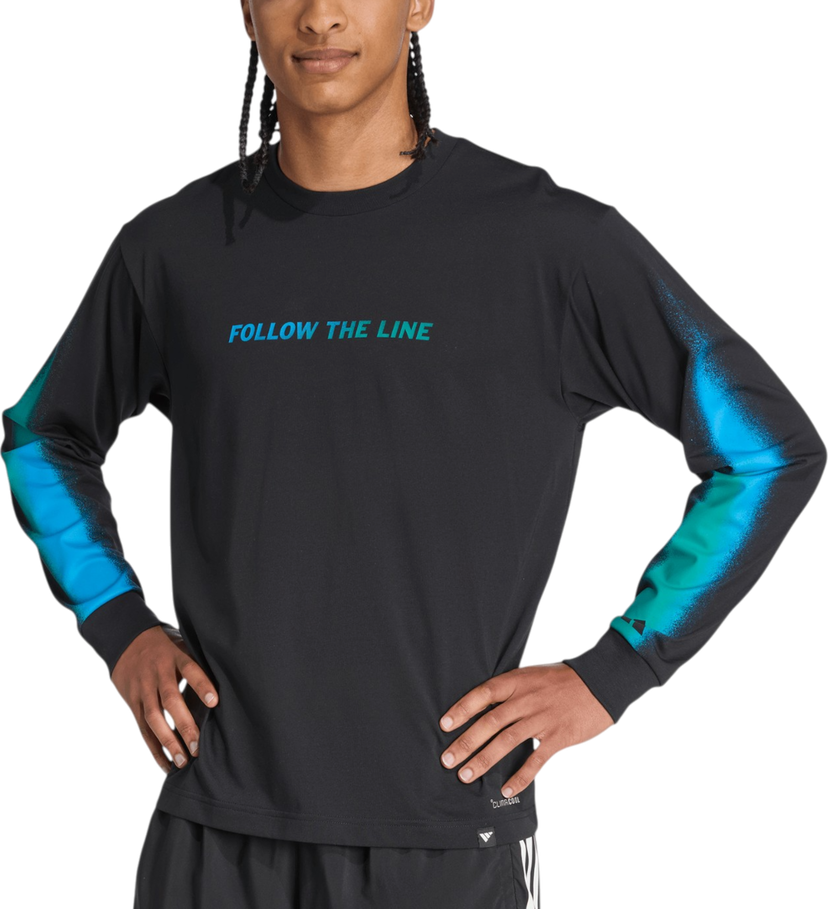T-shirt adidas Originals Follow the Line Long Sleeve Tee Svart | jx3178