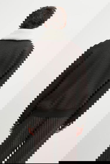 Bomberjacka Drôle de Monsieur Wool Blend Bomber Jacket with Faux Fur Collar Brun | I.JT242.WO043, 2